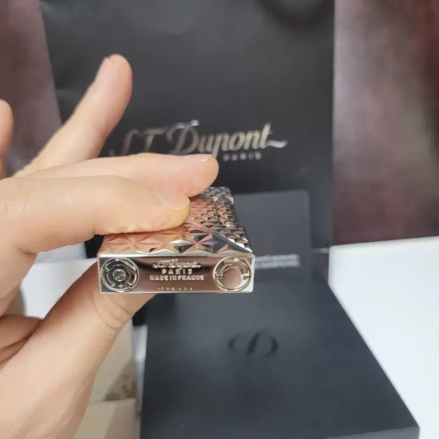[BUNJANG] Dupont Lighter Line 2 CA16253 Palladium Platinum / [새상품급] 듀퐁라이터 라인2 신형 ca16253 팔라듐 백금 쌍불 듀퐁