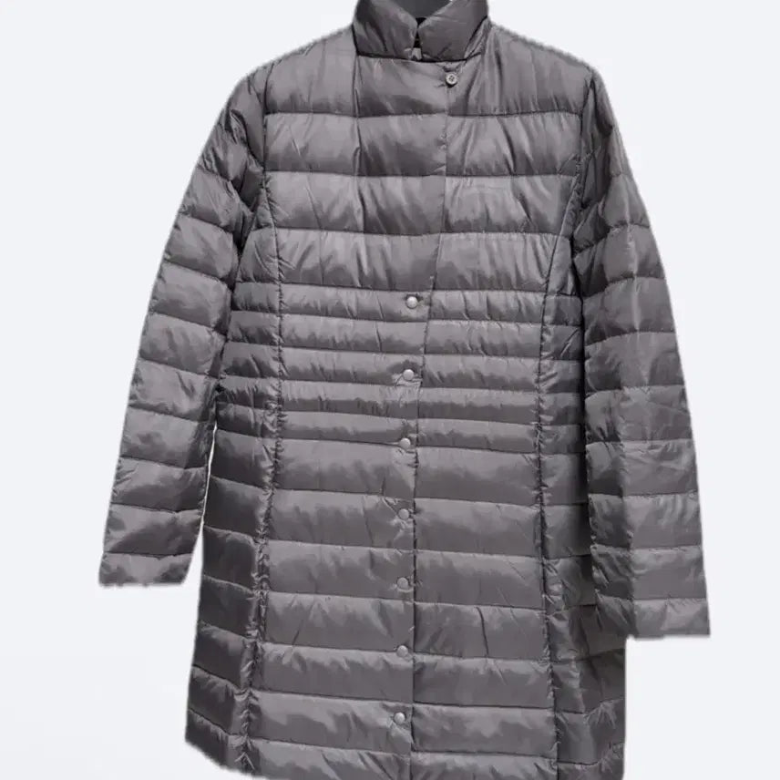[BUNJANG] Charcoal Gray Goose Down Lightweight Long Padded Jacket (Size M) / (새상품) 차콜 그레이 구스 (거위털) 차이나 카라 경량 롱패딩 m