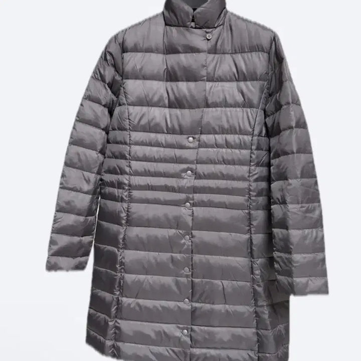 [BUNJANG] Charcoal Gray Goose Down Lightweight Long Padded Jacket (Size M) / (새상품) 차콜 그레이 구스 (거위털) 차이나 카라 경량 롱패딩 m