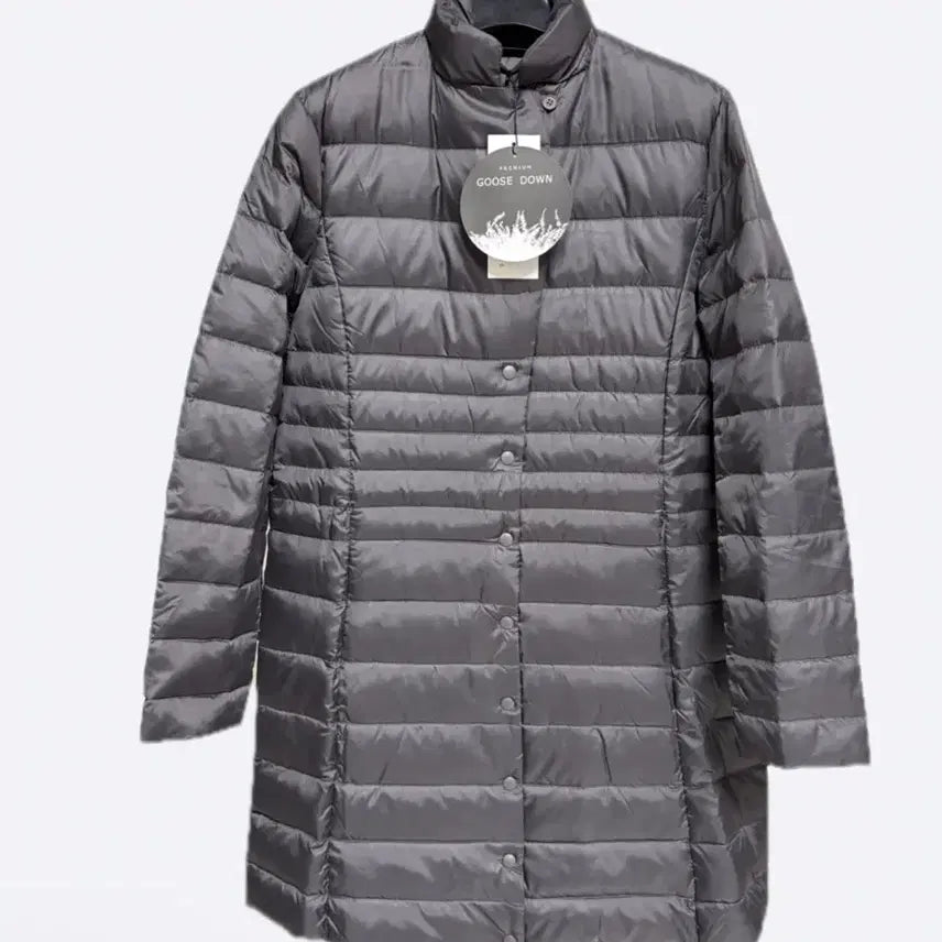 [BUNJANG] Charcoal Gray Goose Down Lightweight Long Padded Jacket (Size M) / (새상품) 차콜 그레이 구스 (거위털) 차이나 카라 경량 롱패딩 m