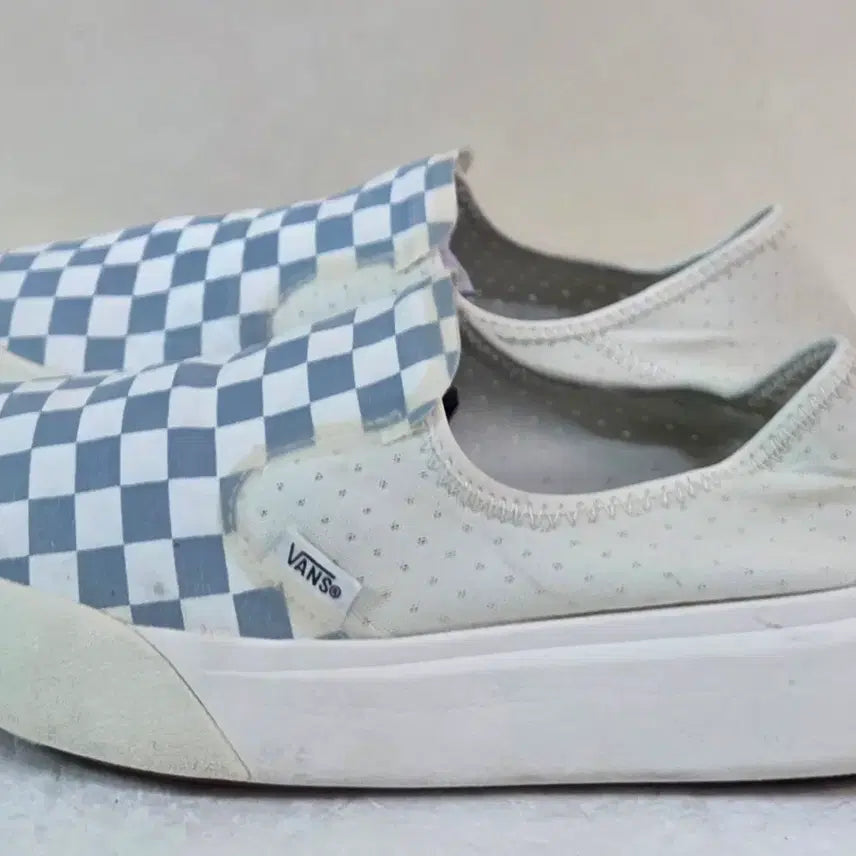 [BUNJANG] Vans Comfycush One Slip-On Checkerboard Marshmallow Sky Blue Mule Sneakers / [275] 반스 컴피쿠시 원 슬립온 체커보드 마쉬멜로우 스카이블루 뮬