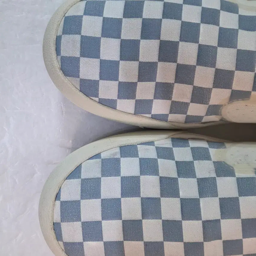 [BUNJANG] Vans Comfycush One Slip-On Checkerboard Marshmallow Sky Blue Mule Sneakers / [275] 반스 컴피쿠시 원 슬립온 체커보드 마쉬멜로우 스카이블루 뮬