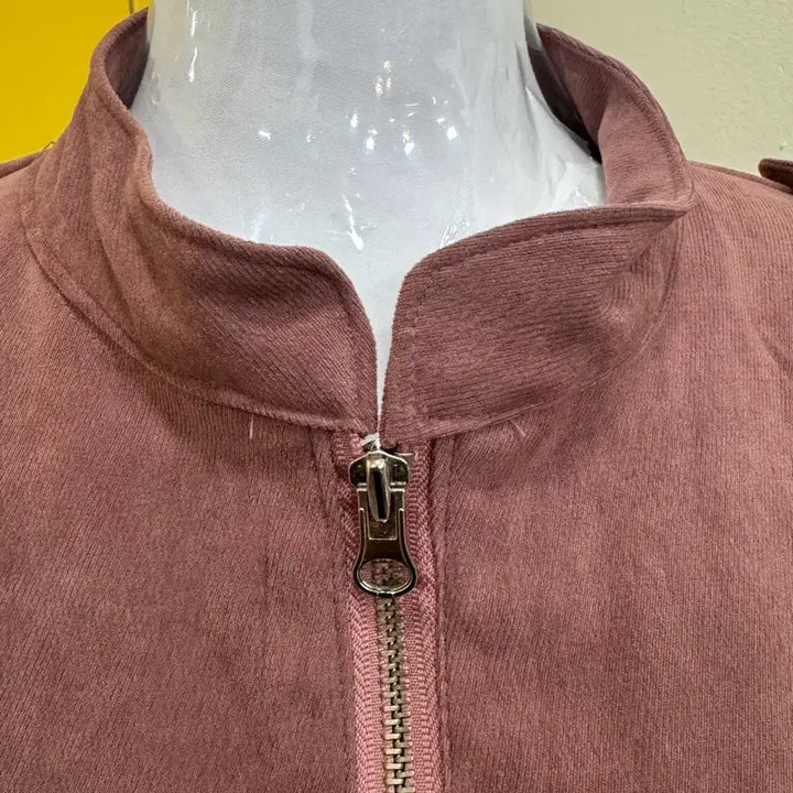 [BUNJANG] Loose Fit Balloon Sleeve Crop Zip-Up Jacket / 말린장미 크롭 집업 자켓/스트링 조절/루즈핏 벌룬핏 점퍼
