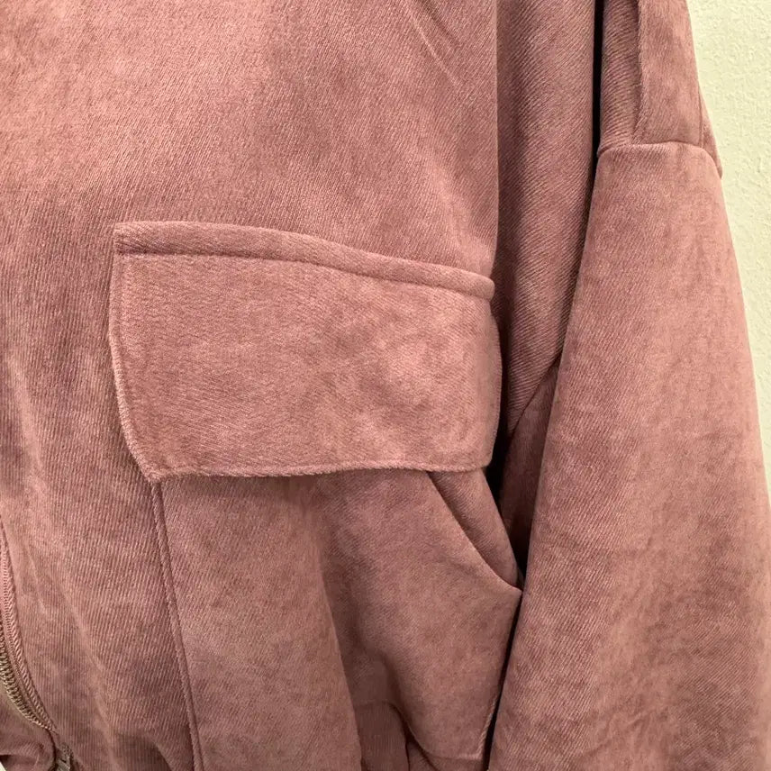 [BUNJANG] Loose Fit Balloon Sleeve Crop Zip-Up Jacket / 말린장미 크롭 집업 자켓/스트링 조절/루즈핏 벌룬핏 점퍼