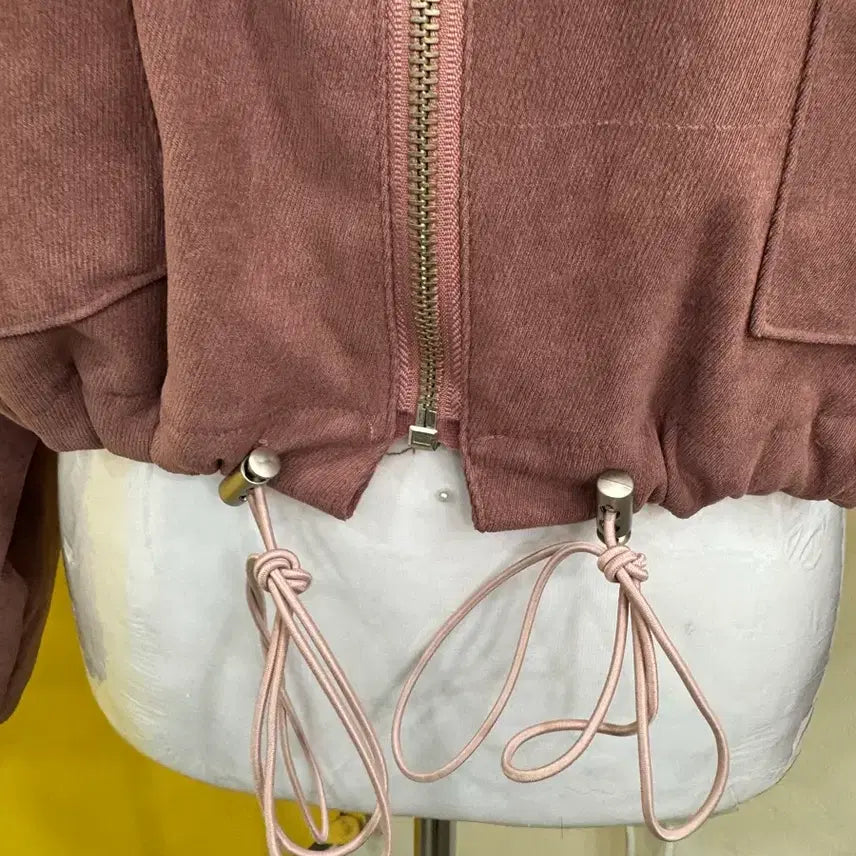 [BUNJANG] Loose Fit Balloon Sleeve Crop Zip-Up Jacket / 말린장미 크롭 집업 자켓/스트링 조절/루즈핏 벌룬핏 점퍼
