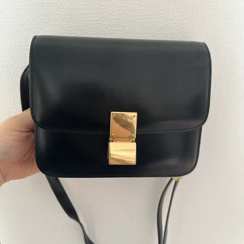 [BUNJANG] Black Leather Bag / 블랙 가죽 가방