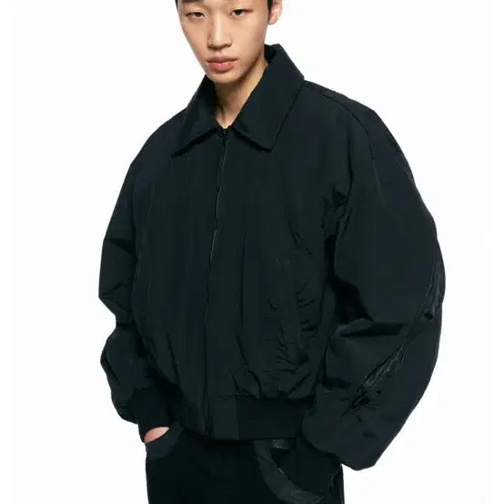 [BUNJANG] In Silence Padded Crop Blouson Black (L) / 인사일런스 패디드 크롭 블루종 L사이즈 블랙
