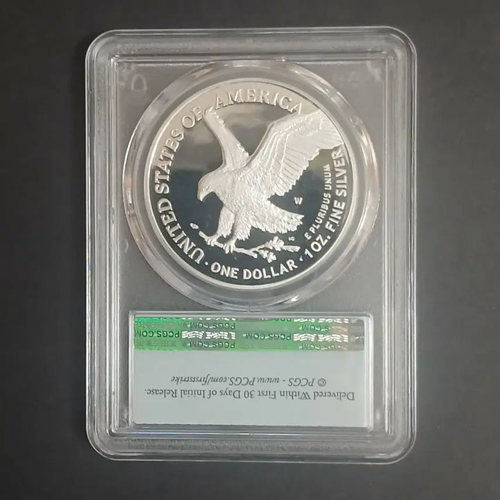 [BUNJANG] US Mint 2025 Laser Engraved Silver Eagle PR69 Proof Coin / (새상품)미국2025"레이저" 각인 PR69 초판 프루프 실버 이글 달러