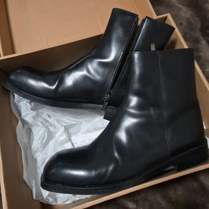 [BUNJANG] Romantic Move Square Toe Zip-up Boots / 로맨틱무브 스퀘어토 집업 부츠