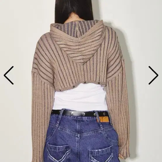 [BUNJANG] Nyxx Hooded Crop Knit Sweater / nyxx 후드 크롭 니트