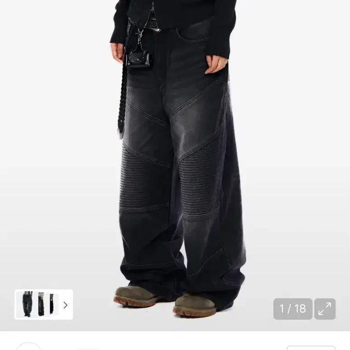 [BUNJANG] A.K.A.M Biker Denim Pants (Size 2) / 아캄 바이커 데님 팬츠(사이즈2)