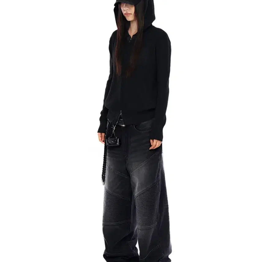 [BUNJANG] A.K.A.M Biker Denim Pants (Size 2) / 아캄 바이커 데님 팬츠(사이즈2)