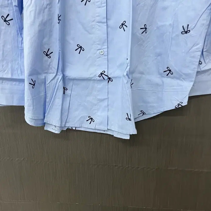 [BUNJANG] Loose Fit Ribbon Shirt (Blue) / 리본 루즈핏 셔츠(블루)