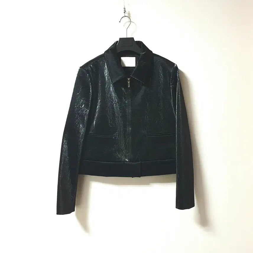 [BUNJANG] her&she Crack Leather Blouson Jacket / her&she 허앤쉬 크랙 레더 블루종 자켓 s 사이즈 정품