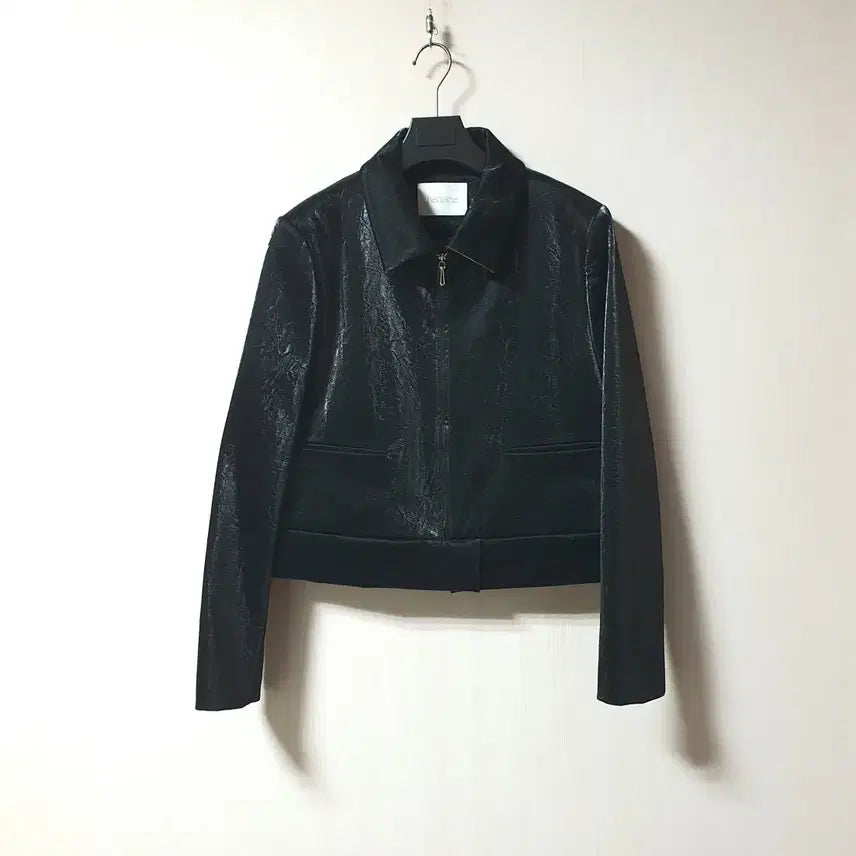 [BUNJANG] her&she Crack Leather Blouson Jacket / her&she 허앤쉬 크랙 레더 블루종 자켓 s 사이즈 정품