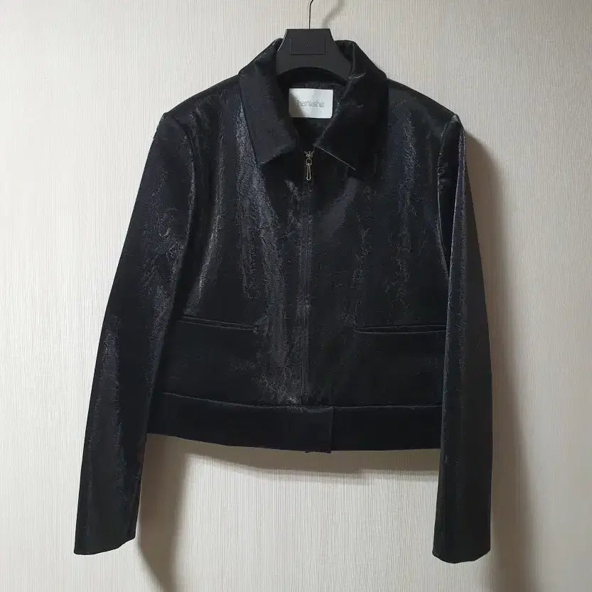 [BUNJANG] her&she Crack Leather Blouson Jacket / her&she 허앤쉬 크랙 레더 블루종 자켓 s 사이즈 정품