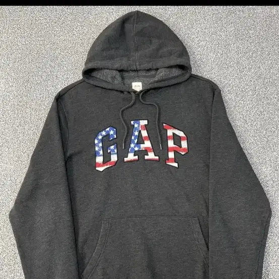 [BUNJANG] Gap American Flag Hoodie Grey / 갭 성조기 후드티 그레이