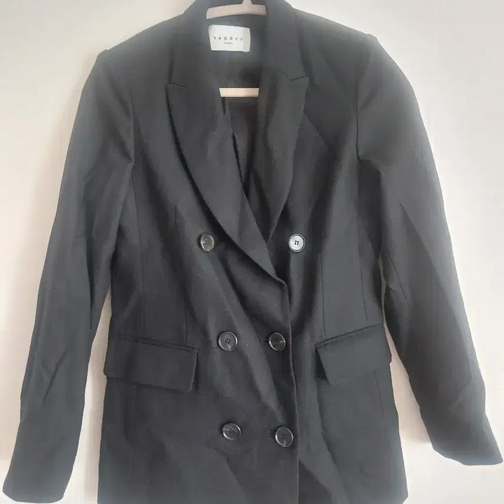 [BUNJANG] Sandro Black Double Breasted Jacket / 산드로 블랙 더블 브레스트 자켓