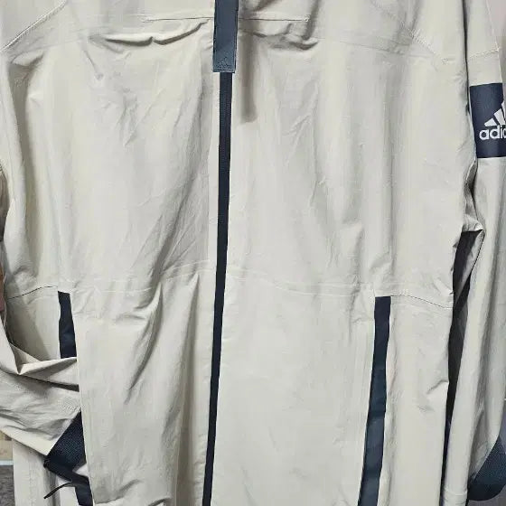 [BUNJANG] Adidas Long Hooded Windbreaker Beige / 아디다스 후드 롱 바람막이 베이지