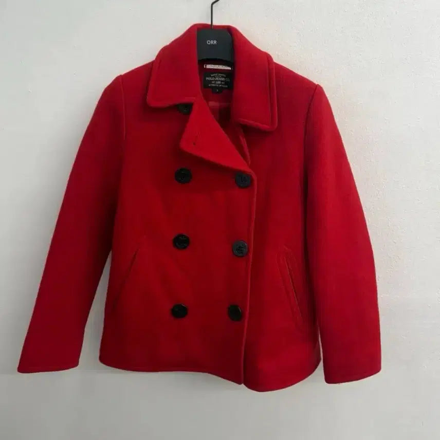 [BUNJANG] USA Polo Jeans Red Pea Coat S / USA 폴로진스 레드 피코트 S
