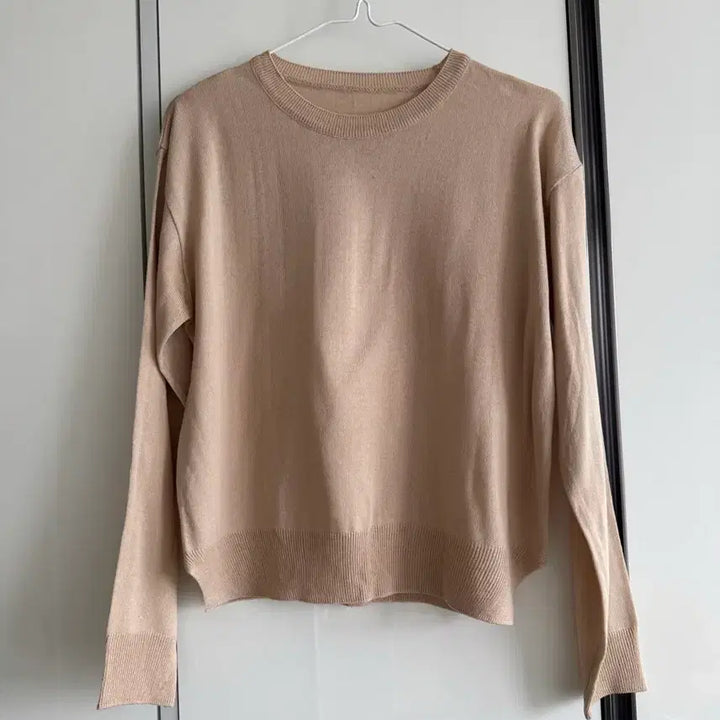[BUNJANG] Trendier Apparel Mocha Beige Slit Knit &amp; Slacks Set / 트렌디어패럴 모카 베이지 슬릿 니트 + 슬랙스 바지 세트