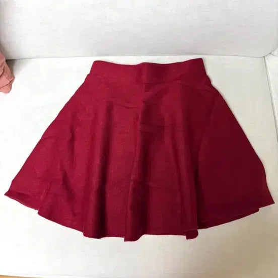 [BUNJANG] Red Knit Flare Mini Skirt / 5/26까지 빨간색 니트 플레어 미니스커트