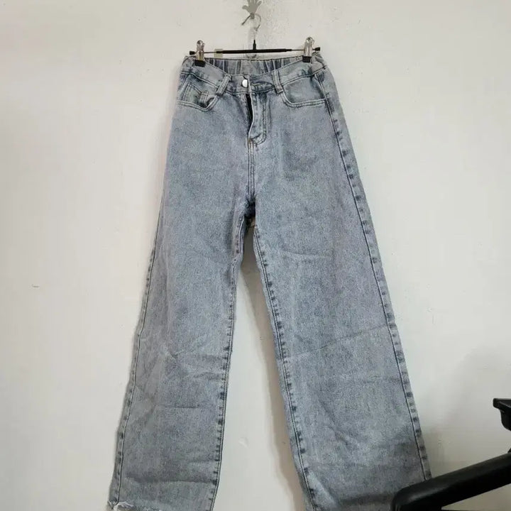 [BUNJANG] Washed Wide Denim Pants / 연청 워싱 와이드 데님 팬츠