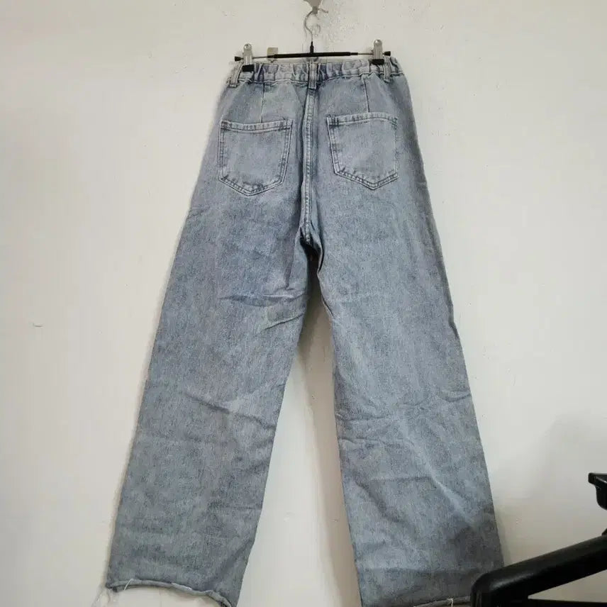 [BUNJANG] Washed Wide Denim Pants / 연청 워싱 와이드 데님 팬츠