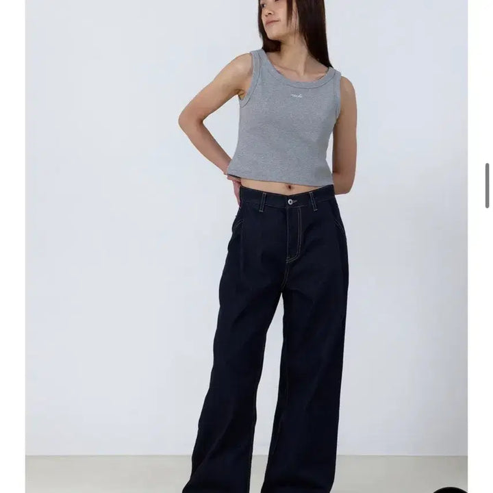 [BUNJANG] Coored Non-Fade Pleated Wide Denim Pants / 코어드 논페이드 핀턱 와이드 데님팬츠