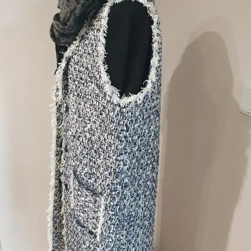 [BUNJANG] Tweed Long Vest Jacket / 트위드 롱 조끼 베스트 자켓 스타일