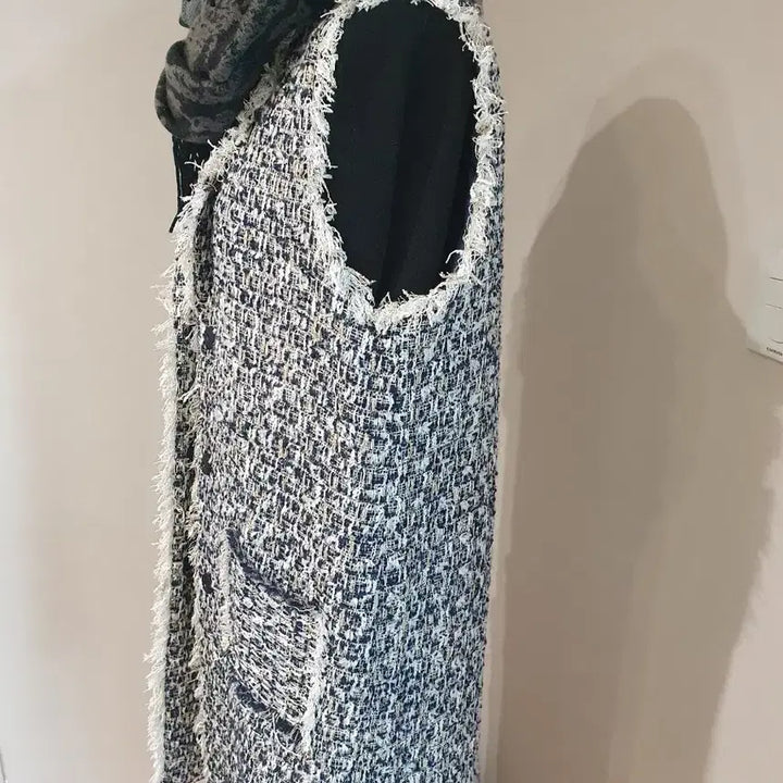 [BUNJANG] Tweed Long Vest Jacket / 트위드 롱 조끼 베스트 자켓 스타일