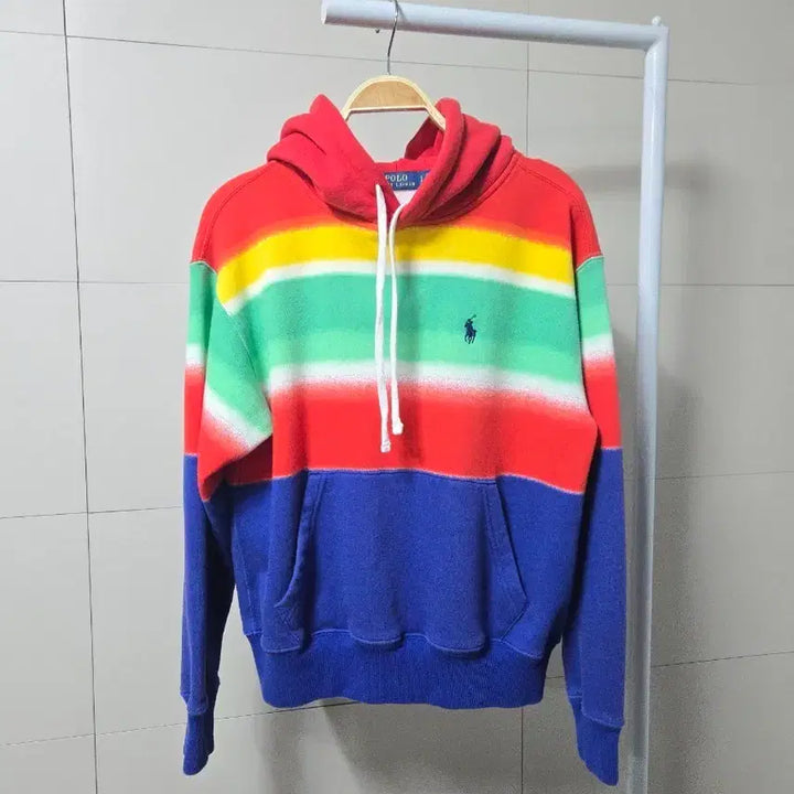 [BUNJANG] POLO Women's Rainbow Pop Hoodie / 폴로 POLO 여성 레인보우 팝 후드티 안감 기모 55 160/84A
