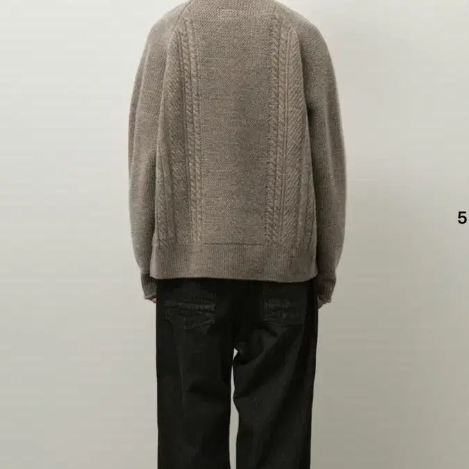 [BUNJANG] Roughside Aran Sweater Walnut 3 / [새상품급] 러프사이드 아란 스웨터 월넛 3