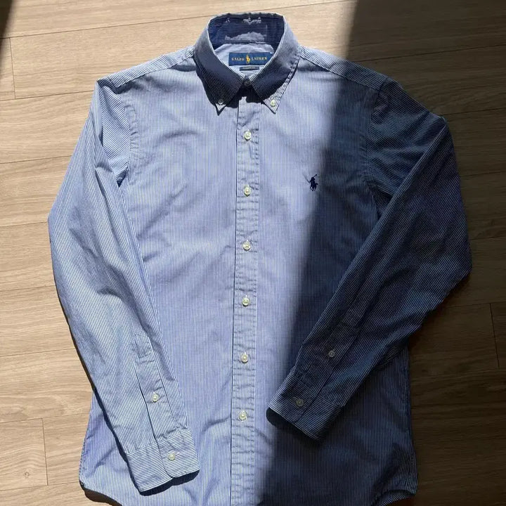 [BUNJANG] Polo Classic Fit Striped Cotton Shirt XS / 폴로 / 클래식 핏 스트라이프 코튼 셔츠 / XS