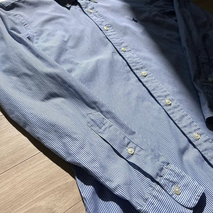 [BUNJANG] Polo Classic Fit Striped Cotton Shirt XS / 폴로 / 클래식 핏 스트라이프 코튼 셔츠 / XS