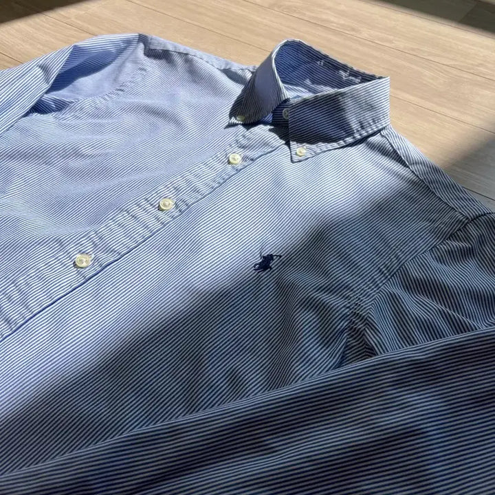 [BUNJANG] Polo Classic Fit Striped Cotton Shirt XS / 폴로 / 클래식 핏 스트라이프 코튼 셔츠 / XS
