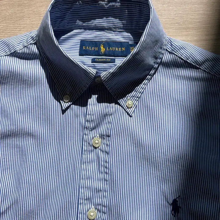 [BUNJANG] Polo Classic Fit Striped Cotton Shirt XS / 폴로 / 클래식 핏 스트라이프 코튼 셔츠 / XS