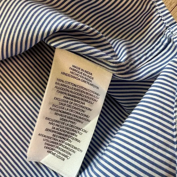 [BUNJANG] Polo Classic Fit Striped Cotton Shirt XS / 폴로 / 클래식 핏 스트라이프 코튼 셔츠 / XS