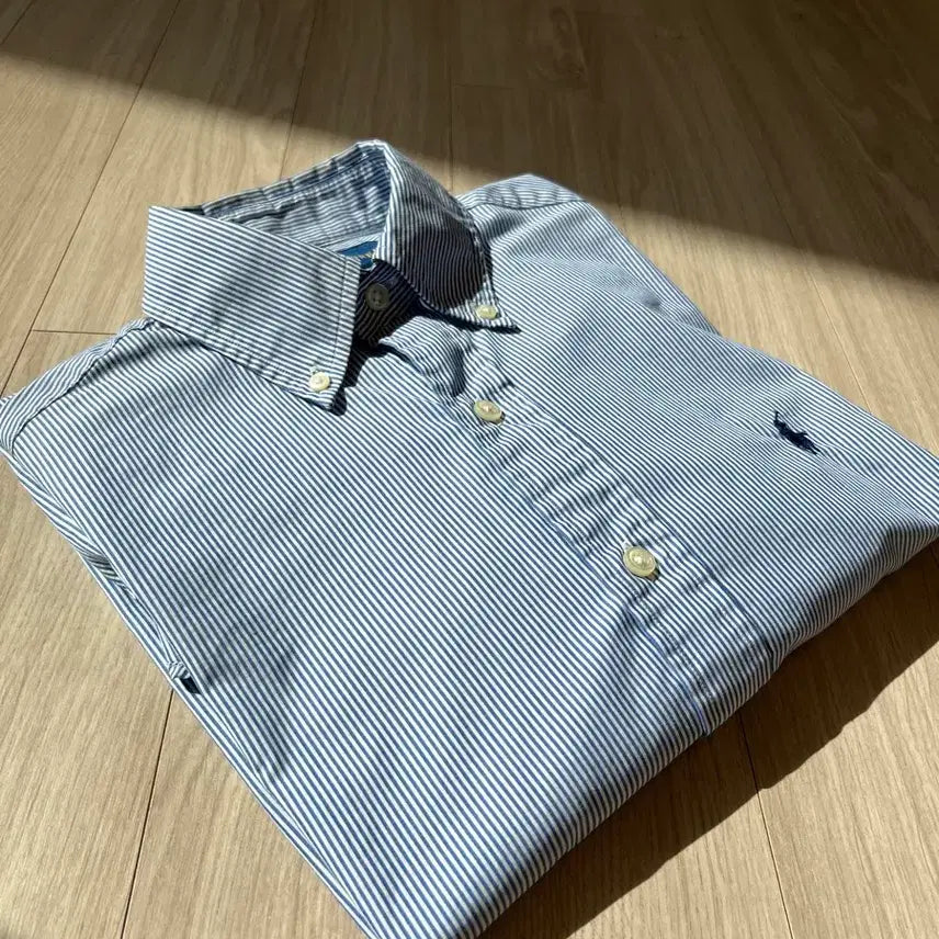 [BUNJANG] Polo Classic Fit Striped Cotton Shirt XS / 폴로 / 클래식 핏 스트라이프 코튼 셔츠 / XS