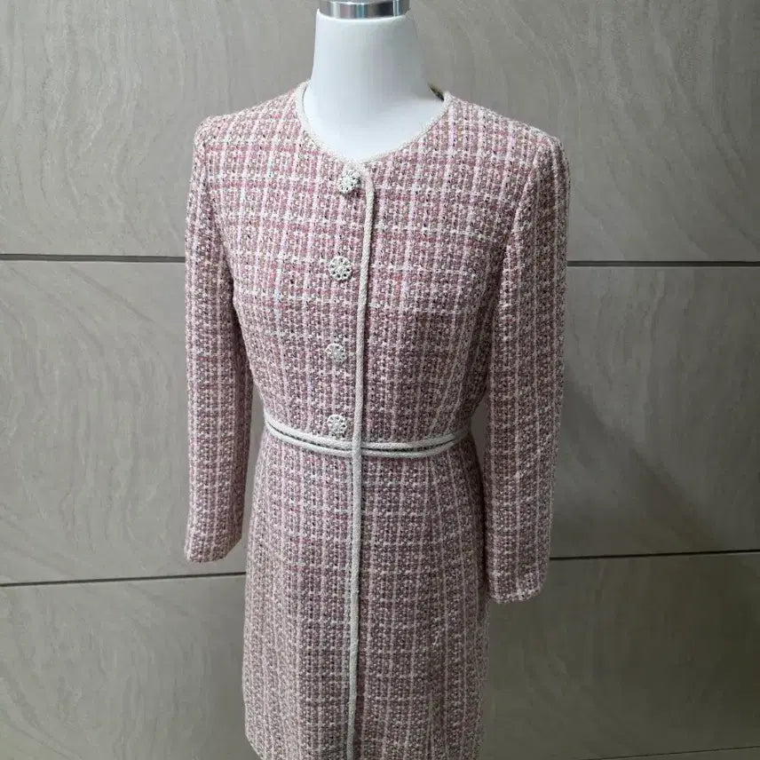 [BUNJANG] Line Pink Tweed Dress / Line 고퀄 핑크 트위드 원피스 (하객/돌잔치/상견례 추천)