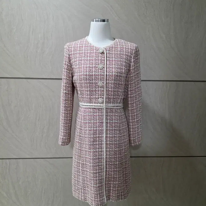 [BUNJANG] Line Pink Tweed Dress / Line 고퀄 핑크 트위드 원피스 (하객/돌잔치/상견례 추천)
