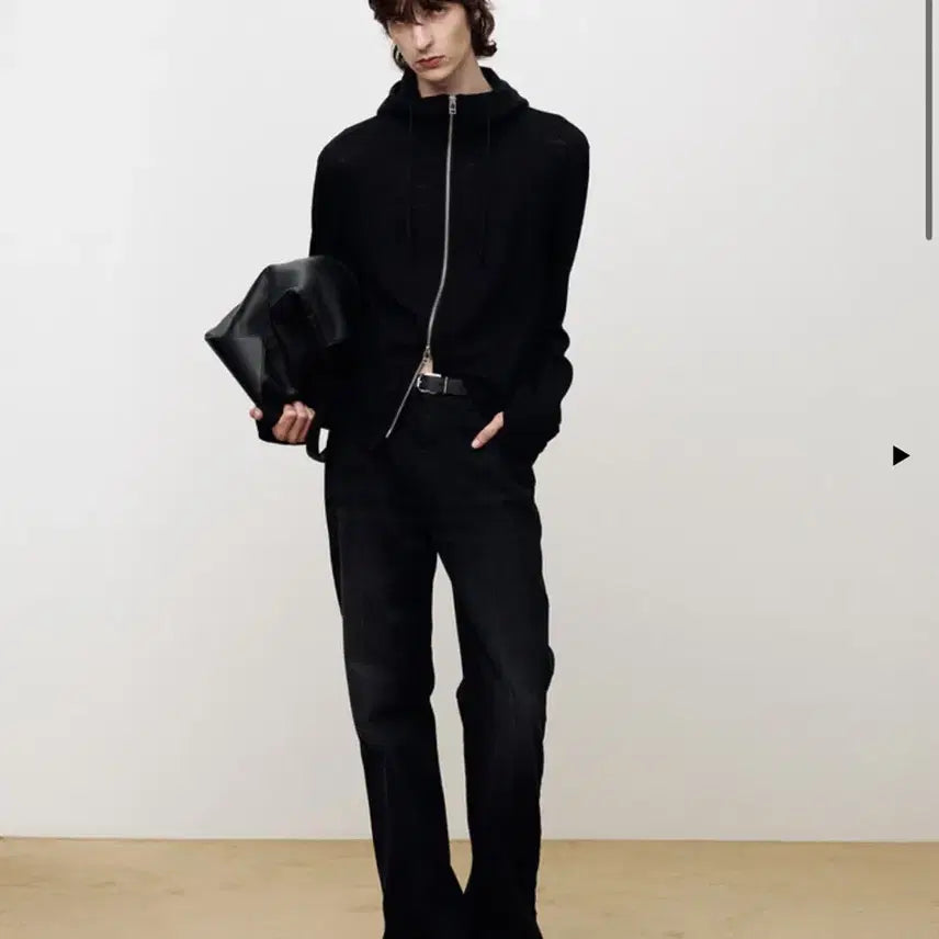 [BUNJANG] Toni Wek Light Wool Hoodie Zip-up XL Black / 토니웩 라이트 울 후드집업 XL 블랙
