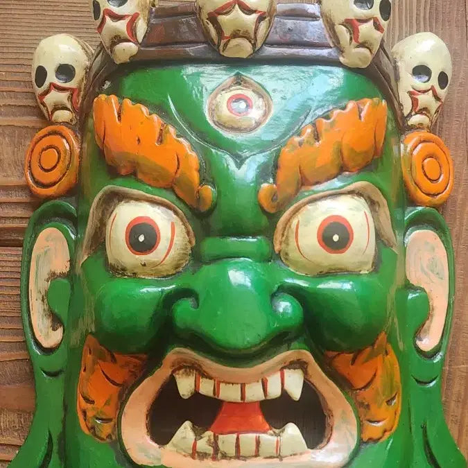 [BUNJANG] Tibetan Wooden Mask Wall Hanging / 탈 티베트  골동 나무 조각 벽걸이 장식