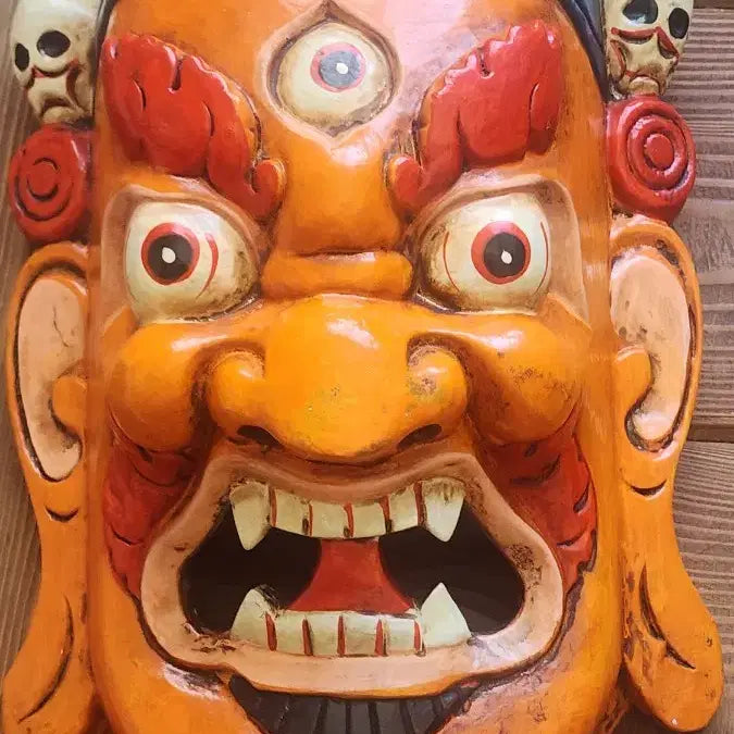 [BUNJANG] Tibetan Wooden Mask Wall Hanging / 탈 티베트  골동 나무 조각 벽걸이 장식
