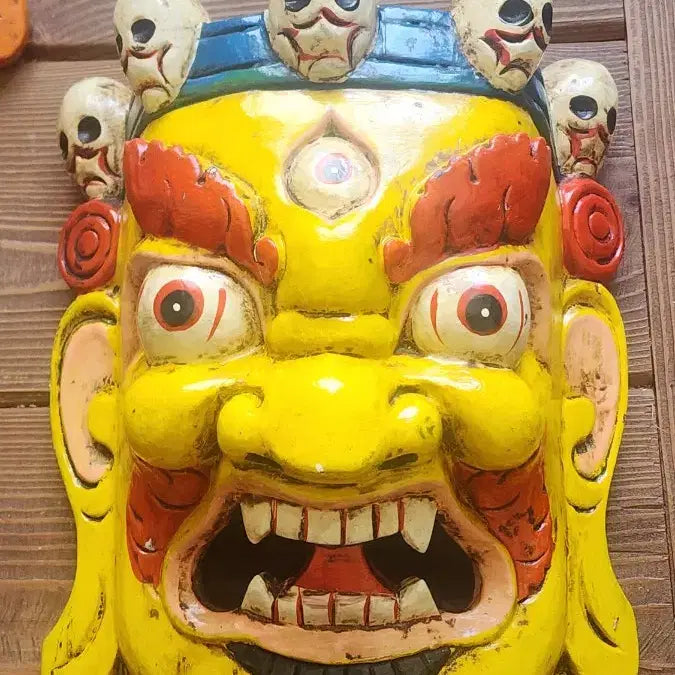 [BUNJANG] Tibetan Wooden Mask Wall Hanging / 탈 티베트  골동 나무 조각 벽걸이 장식