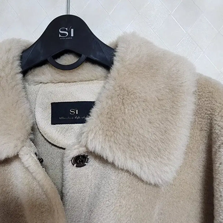 [BUNJANG] Si Sheepskin Mouton Jacket / Si 양모100% 무스탕 뽀글이점퍼 55, 66