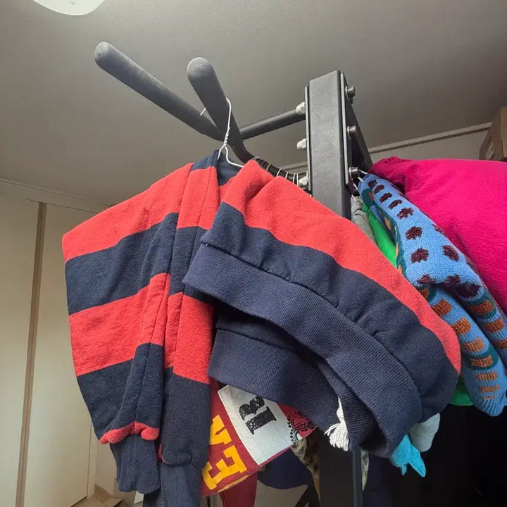 [BUNJANG] Protocol Index Stripe Polo Hoodie / [3] 프로토콜 인덱스 스트라이프 폴로 후드 레드