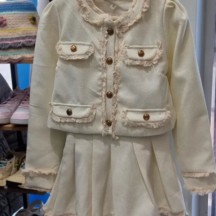 [BUNJANG] Ivory Tweed Two-Piece Set M / 아이보리 트위드 투피스 세트 M