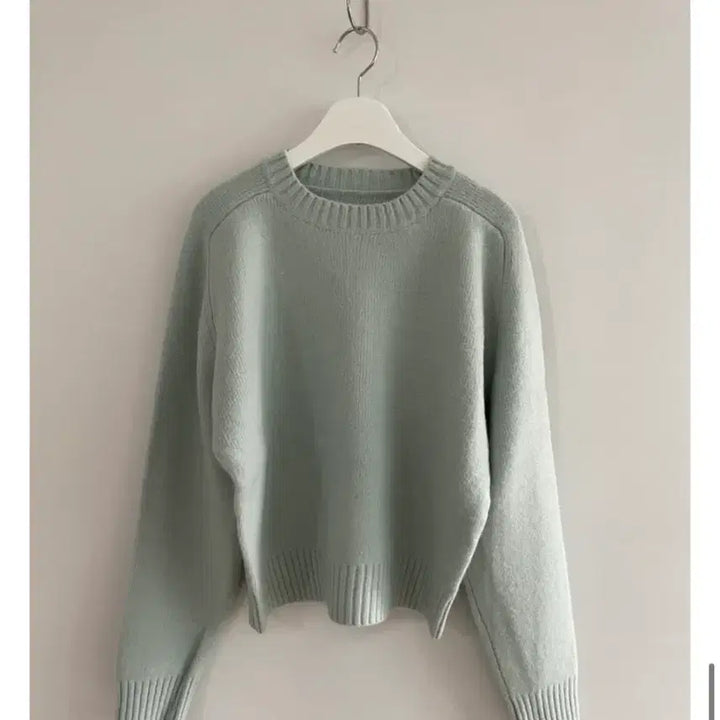 [BUNJANG] Round Neck Knit Mint Sweater / 라운드넥 니트 민트