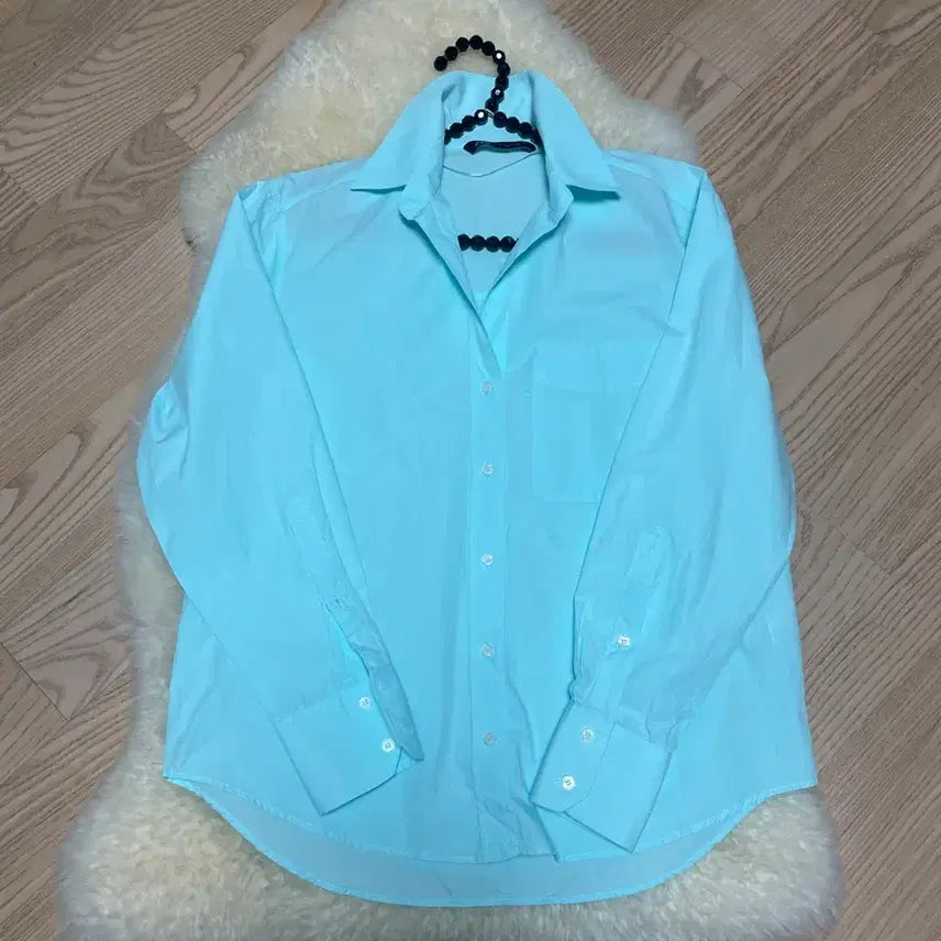 [BUNJANG] ZARA Emerald Blue Box Fit Shirt XS (44-55) / ZARA 에메랄드블루 박스핏 셔츠 XS(44~55)